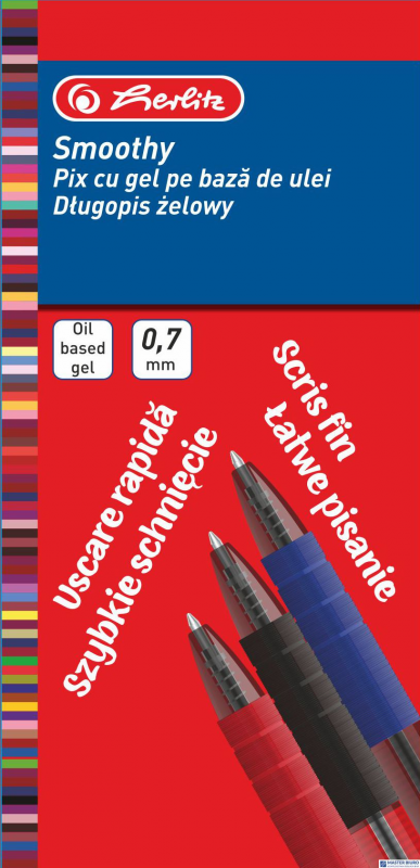 Długopis żelowy SMOOTHY 0,7 mm niebieski 9476470 Herlitz