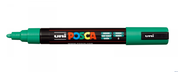 Marker z tuszem pigmentowym PC-5M zielony POSCA UNPC5M/DZI