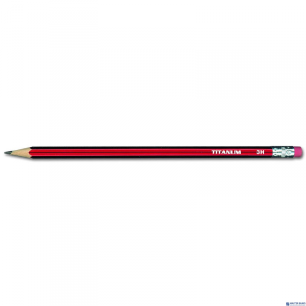 Ołówek techniczny z gumką 3H (12) TITANUM 83721 (X)