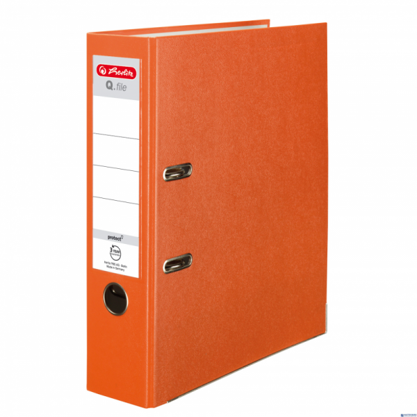 Segregator Q.FILE A4, 8 cm, PP pomarańczowy 300003102 HERLITZ