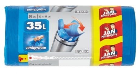JAN NIEZBĘDNY Worki HD Easy-pack niebieskie wiązane 35l 30 szt. 32331