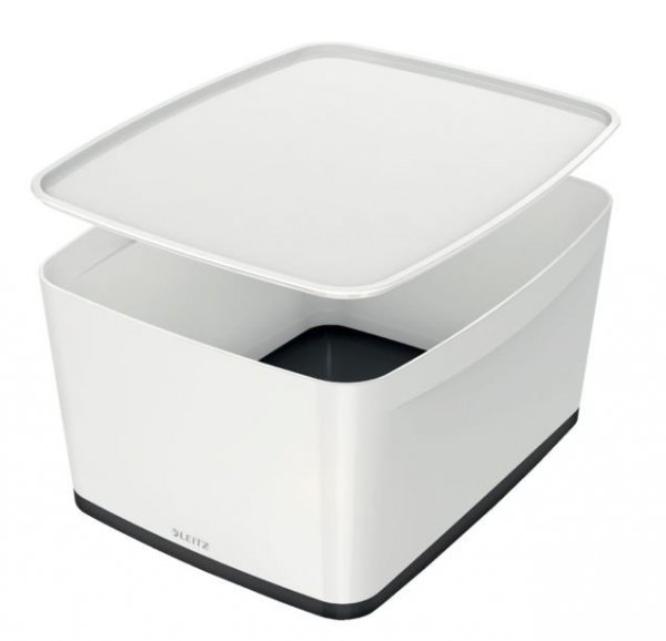 Pojemnik_ MyBox duży z pokrywką, biało-czarny 52161095