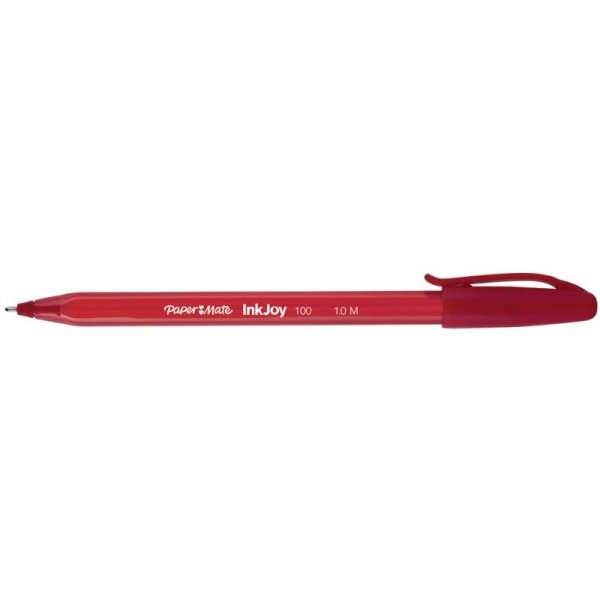 Długopis ze skuwką INKJOY 100 CAP M czerwony PAPER MATE S0957140