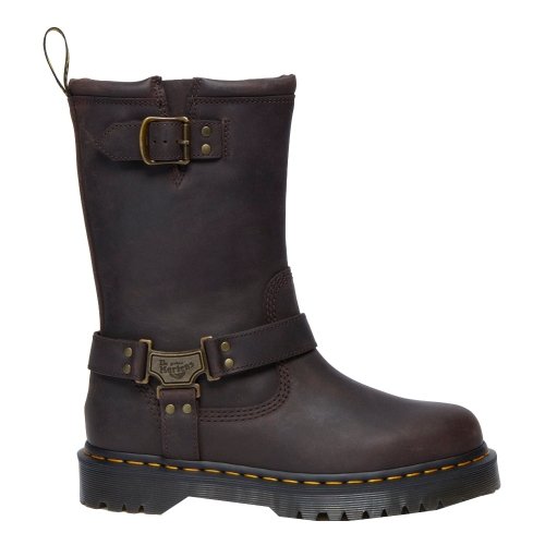 Buty Dr. Martens Anistone Hi Dark Brown Burnished Waxy Pull Up 31901201