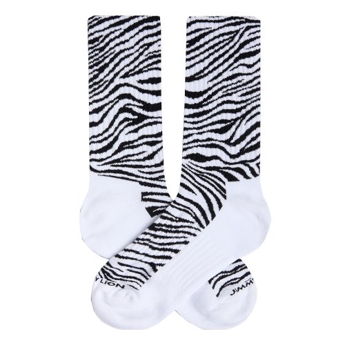 Skarpety bawełniane Jimmy Lion ATHLETIC ZEBRA PRINT biały