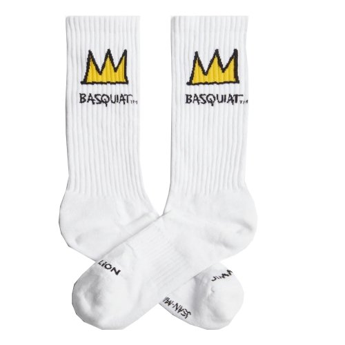 Skarpety bawełniane Jimmy Lion BASQUIAT CROWN biały