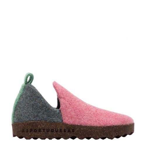 Buty Asportuguesas CITY Pink Grey Blue Felt P018086020