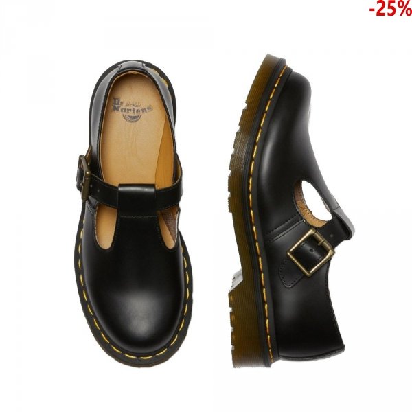 Półbuty Dr. Martens POLLEY Black Smooth 14852001