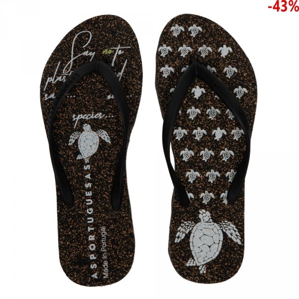 Klapki Asportuguesas TURTLE Black Black P018057001