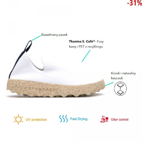 Buty Asportuguesas CARE White Natural P018019028