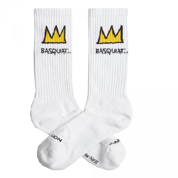 Skarpety Jimmy Lion BASQUIAT CROWN White