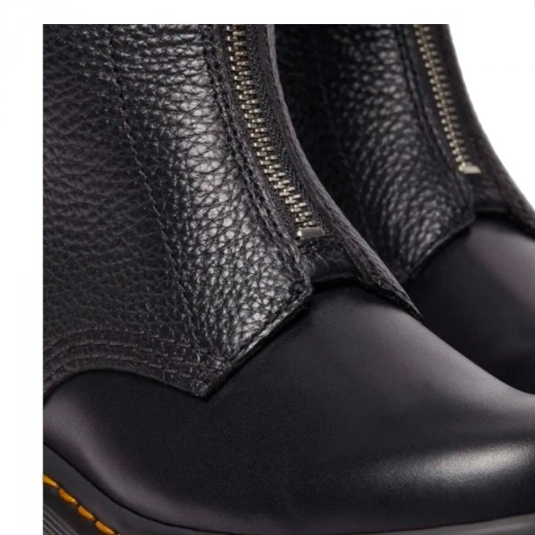 Kozaki Dr. Martens 1B99 Frnt Zip Black Wanama &amp; Black Milled Nappa 32053001