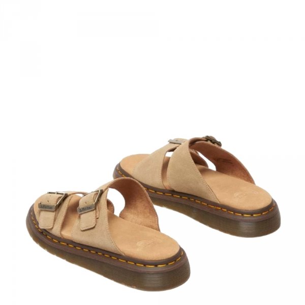 Klapki Dr. Martens JOSEF SLIDE Tan Bronx Suede 41083200