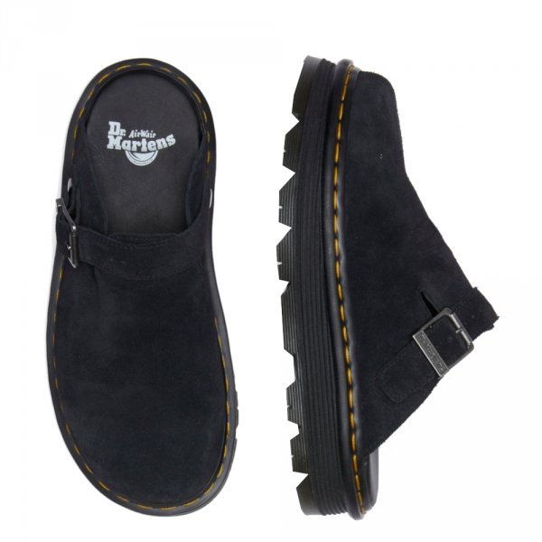 Półbuty Dr. Martens ZEBZAG MULE Black EH Suede 31657001
