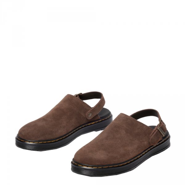 Klapki Dr. Martens Brookline Mule Dark Brown Bronx Suede 40666202