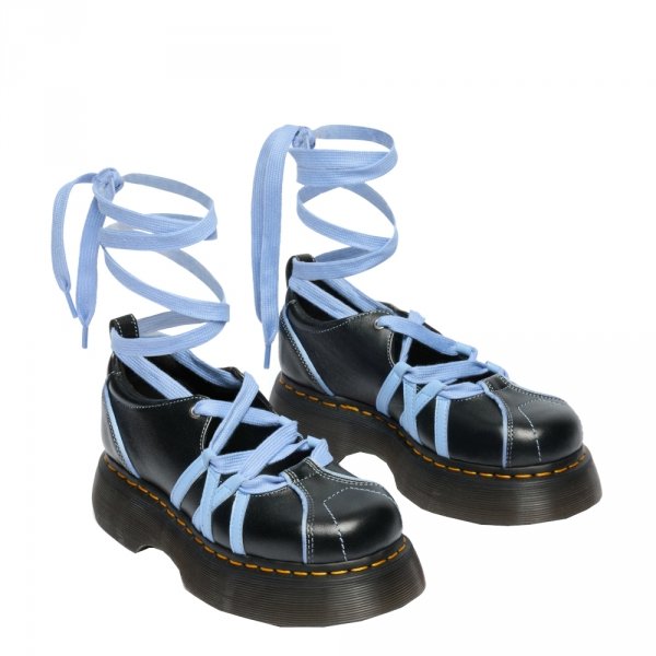 Półbuty Dr. Martens BUZZ BALLERINA LACE UP Black Milled Gloss 42842001