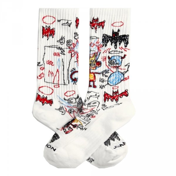 Skarpety Jimmy Lion BASQUIAT BATMAN White