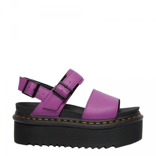 Sandały Dr. Martens VOSS QUAD STRAP SANDALS Bright Purple Hydro Leather 26725501