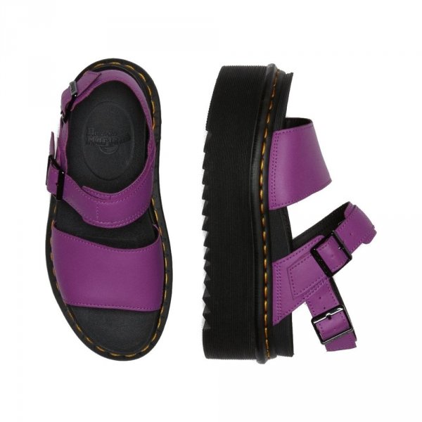 Sandały Dr. Martens VOSS QUAD STRAP SANDALS Bright Purple Hydro Leather 26725501