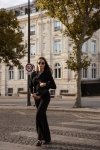 BeWear B248 Kombinezon z kołnierzem i paskiem - czarny