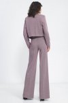 Nife Spodnie wide leg w bordową jodełkę - SD82