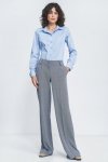Nife Spodnie wide leg w granatową jodełkę - SD82