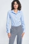 Nife Spodnie wide leg w granatową jodełkę - SD82