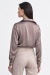 Nife Satynowa koszula body - mocca - K80