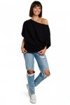 BeWear B079 Bluza z kimonowymi rękawami czarna