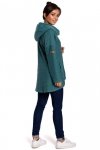 BeWear B131 Bluza z szerokim kołnierzem i kapturem - turkus