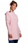 BeWear B176 Bluza z zaokrąglonym dołem i kapturem - pudrowa