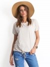 T-shirt-RV-TS-4834.64P-jasny beżowy rozmiar - XS