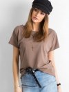 T-shirt-RV-TS-4662.24P-brązowy rozmiar - XS