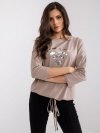 Bluzka-RV-BZ-7547.12P-ciemny bezowy rozmiar - L/XL