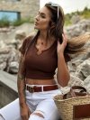 Bluzka-TW-BZ-2100.58P-brązowy rozmiar - XL