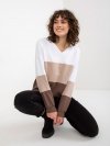 Bluza-RV-BL-8328.65P-biało-brązowy rozmiar - S/M