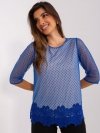Bluzka-LK-BZ-506729.63P-ciemny niebieski rozmiar - 42