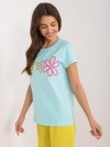 T-shirt-RV-TS-9648.98-mietowy rozmiar - S/M