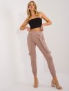 Spodnie dresowe-RV-DR-9629.82-ciemny bezowy rozmiar - S/M