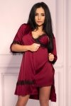 Szlafrok Aresmina LC 90564 Cherry Mahogany Callection Burgundy Bordowy LivCo Corsetti Fashion rozmiar - S/M