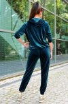 Klindey Turquoise/Turkusowy welurowy komplet dresowy z rozpinaną bluzą Merribel rozmiar - L