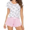 Donna Piżama damska Sheep short różowa
