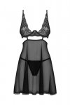 Obsessive Babydoll i stringi Nutris czarne