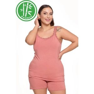 PIŻAMA DAMSKA BAMBUSOWA PLUS SIZE PDD4600-014 S/S 2025