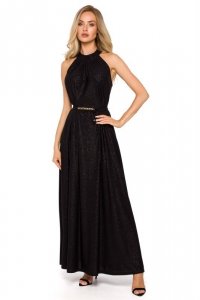 Moe M721 Suknia z dekoltem typu halter - czarna