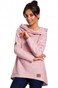 BeWear B131 Bluza z szerokim kołnierzem i kapturem - puder