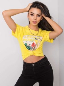 T-shirt-PM-TS-SS21TX58.12-żółty rozmiar - S
