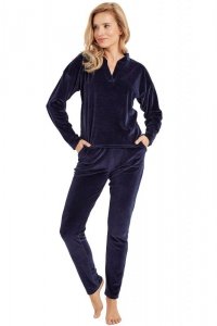 Taro Dres welurowy Lauren 3027 granatowy