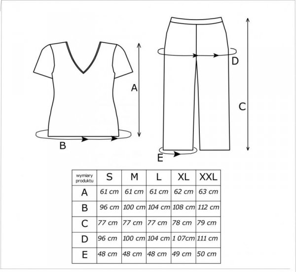 PIŻAMA DAMSKA ZE SPODNIAMI DŁUGOŚCI 3/4 - GOYA 3/4
