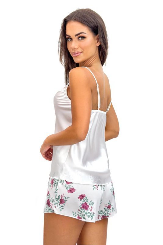 PIŻAMA SATYNOWA W KWIATKI - JULIA 1/2